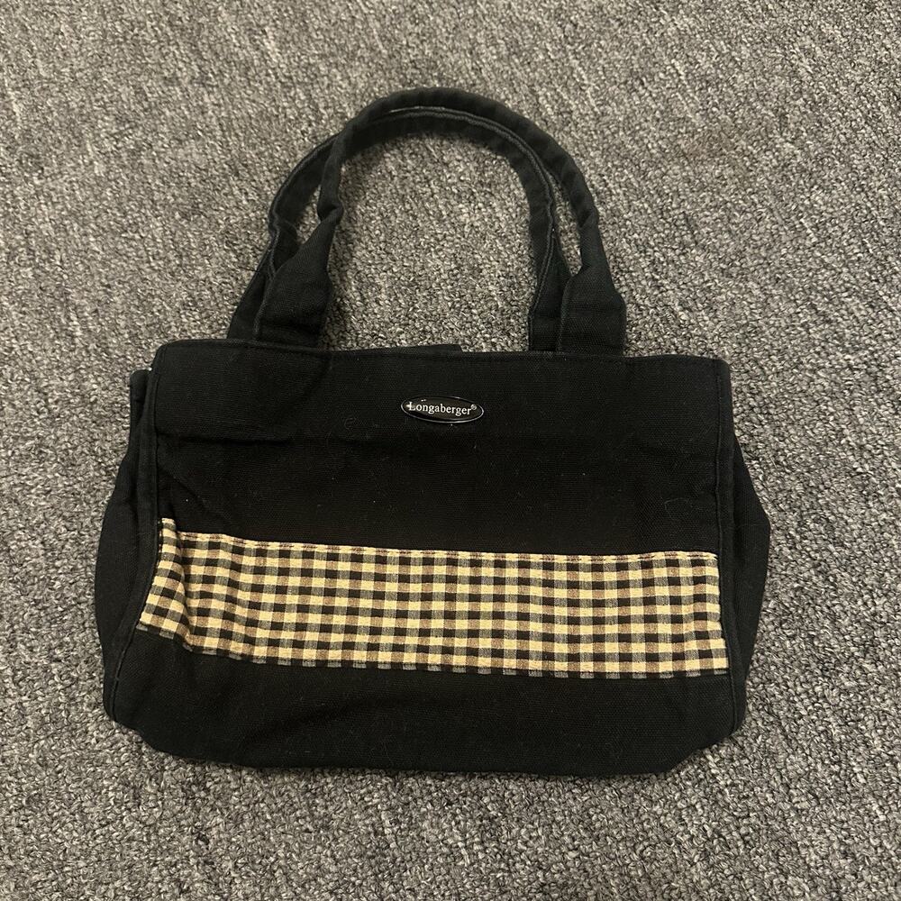 Longaberger Homestead Black And Brown Plaid Small Purse